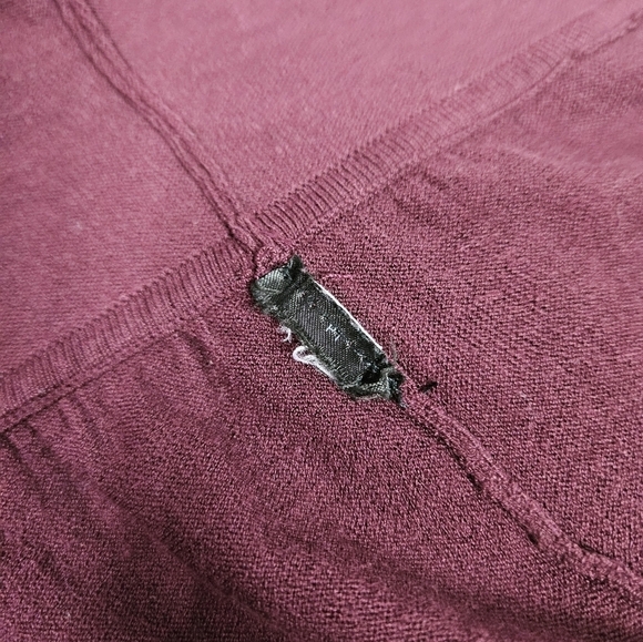 White House Black Market Maroon Peplum Open Front Cardigan Sweater Women's Small - Picture 6 of 8